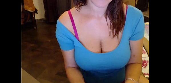  Busty girl shows her tits for a short time